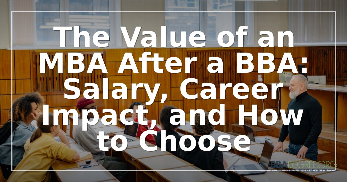 MBA After BBA: Salary, ROI & How to Choose (2026 Guide)