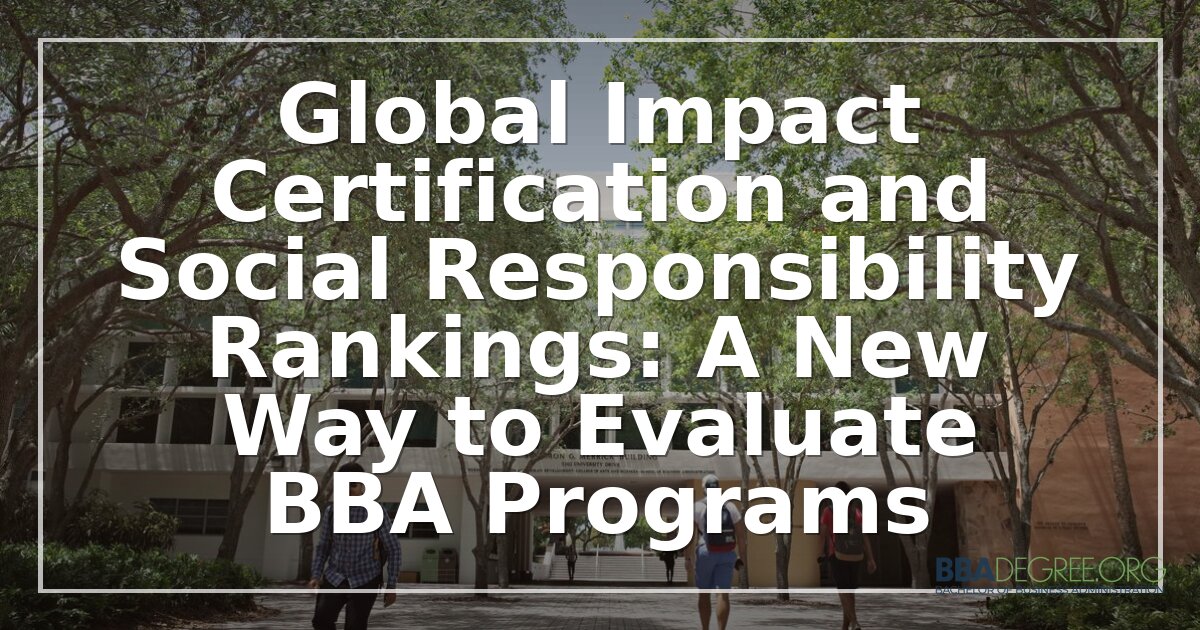 Global Impact Certification for BBA Programs: Evaluation Guide