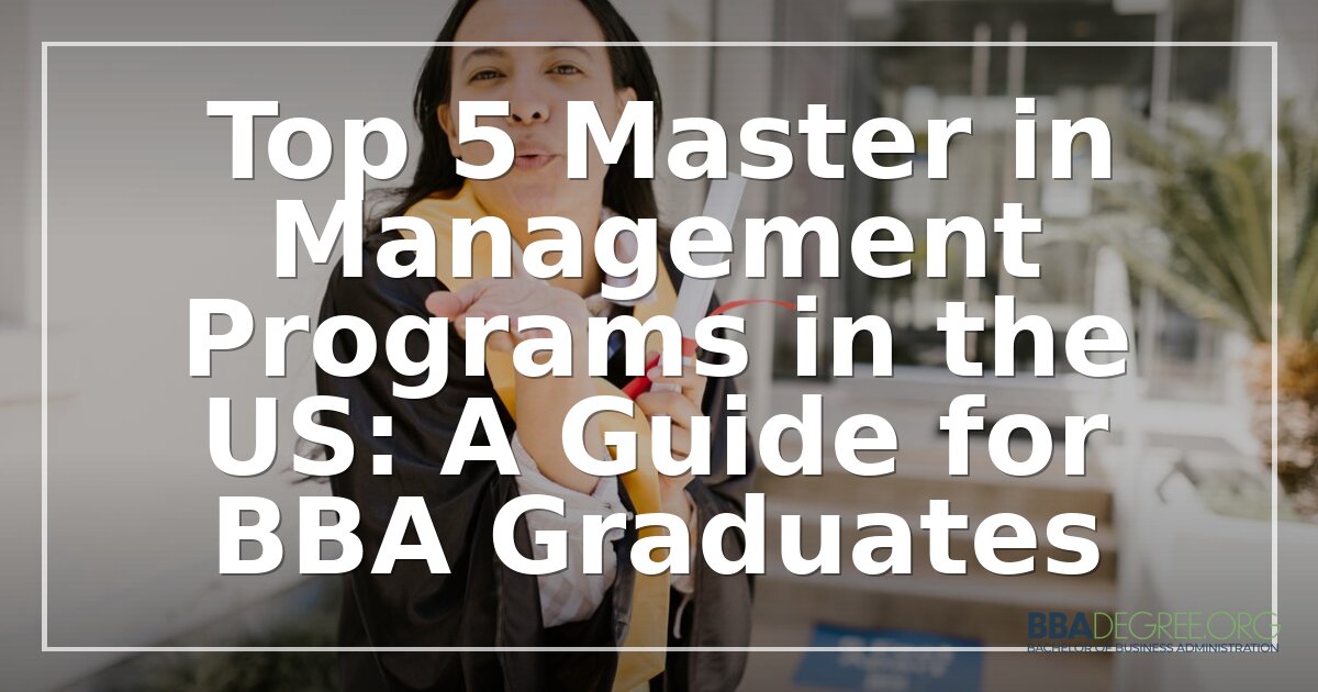 Best Online Master in Management Programs in the US